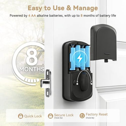 350YS 5-in-1 Keyless Entry Door Lock Smart Deadbolt with Handle