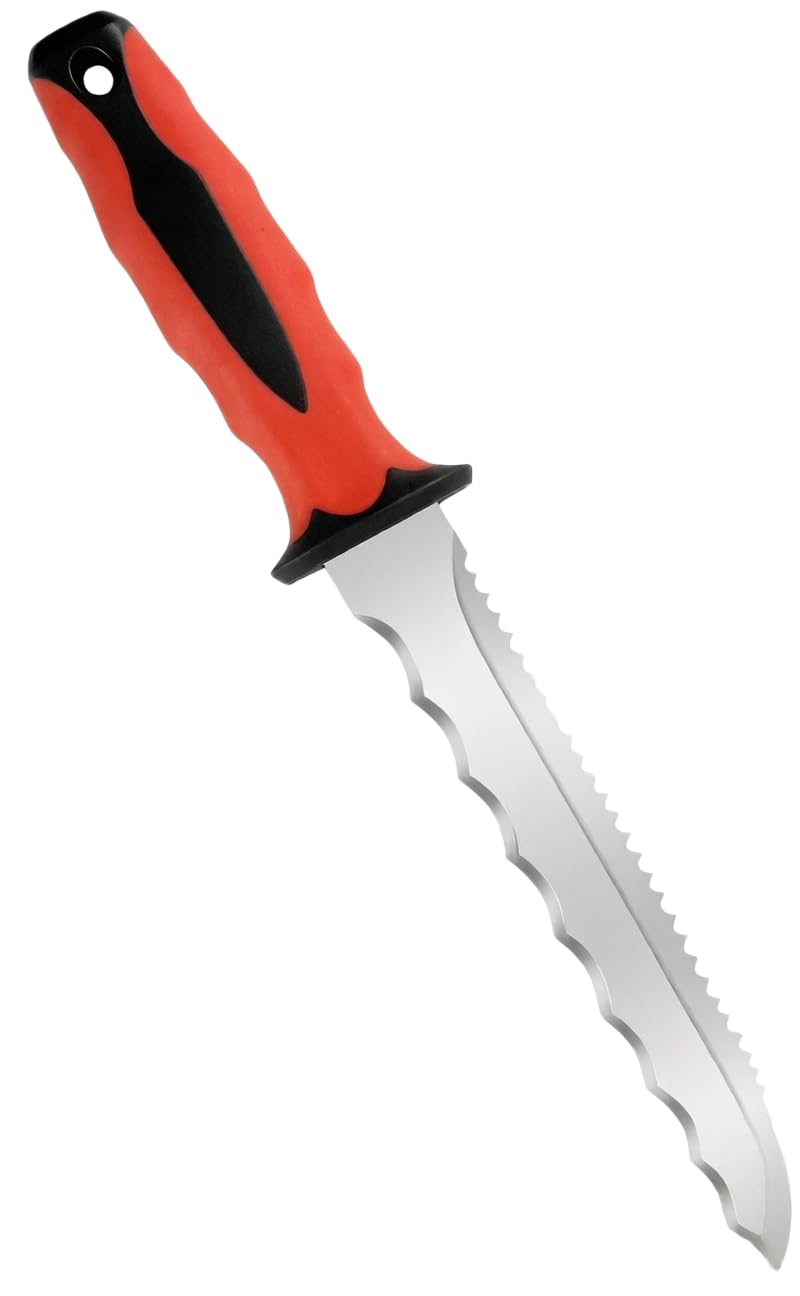Double Side Serrated Insulation Knife (Red / 8 IN)