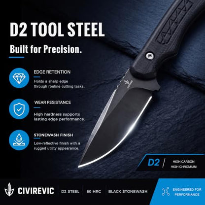 Small Fixed Blade Knife with Sheath
