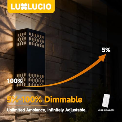 10.2" Black Indoor Outdoor Hardwired LED Wall Sconce (Black - Cutout Design / 2 pack)