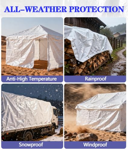 Heavy Duty Waterproof White Tarp