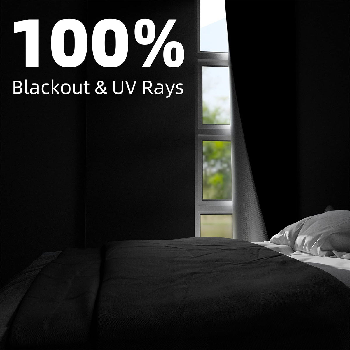 Portable Blackout Curtains 78"×72" (Black / 72"W x 78"L (Pack of 1))