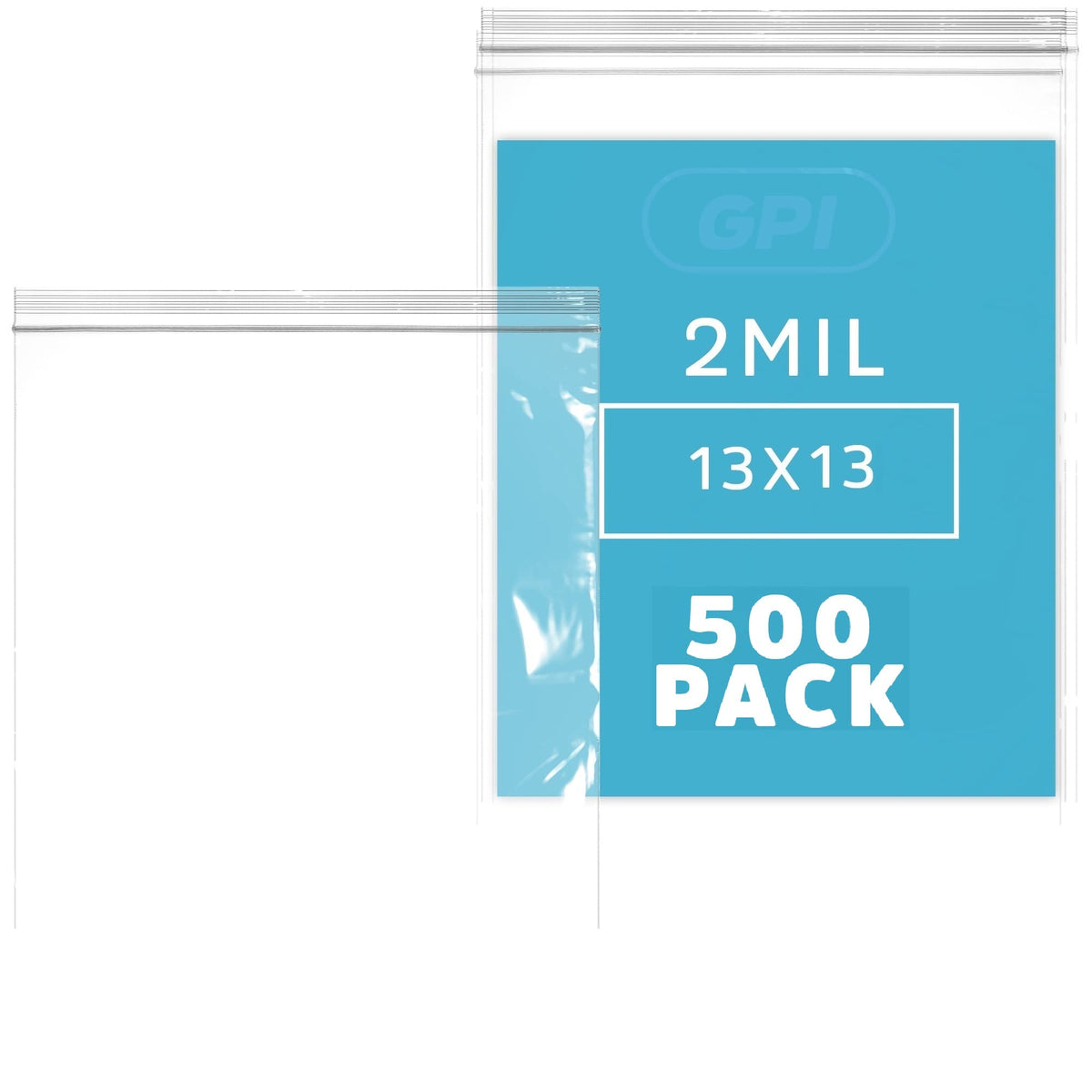 13" x 13" Large Zip Bags (500 Pack / 13" x 13")