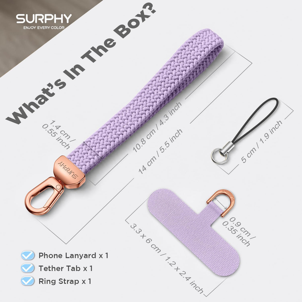 Elastic Phone Wrist Strap (Purple)
