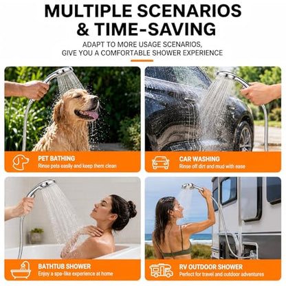 Rainsihe 118 Inch Swivel Shower Hose Brushed Nickel