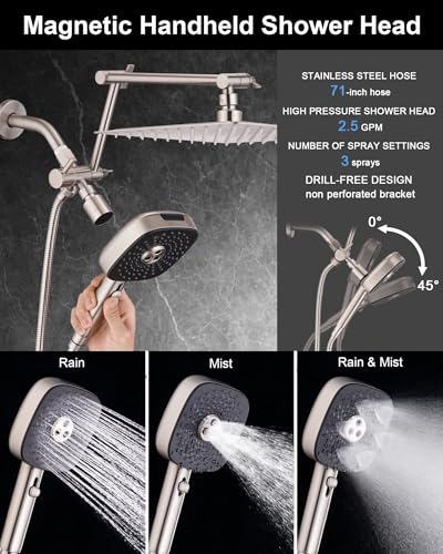 10" Rain Shower Head with Handheld Combo