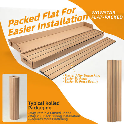 6 Pack Peel and Stick PVC Wood Slat Wall Panel (Oak)