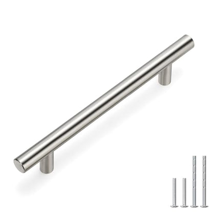 50 Pack Cabinet Pulls Modern Drawer Pulls (5in hole centers / Brushed Nickel)