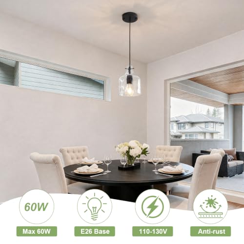 Industrial Glass Pendant Lights for Kitchen Island