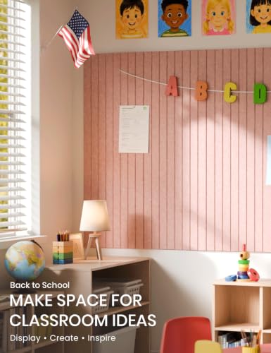 48" x 36" Large Felt Bulletin Board (Pink / Fine-stripe 12-pack)
