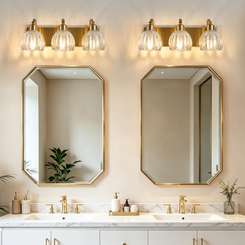 Crystal Vanity Light Fixture Over Mirror