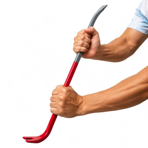 Heavy Duty Pry Bar Nail Puller Gray Red