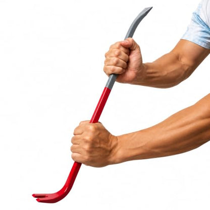 Heavy Duty Pry Bar Nail Puller Gray Red