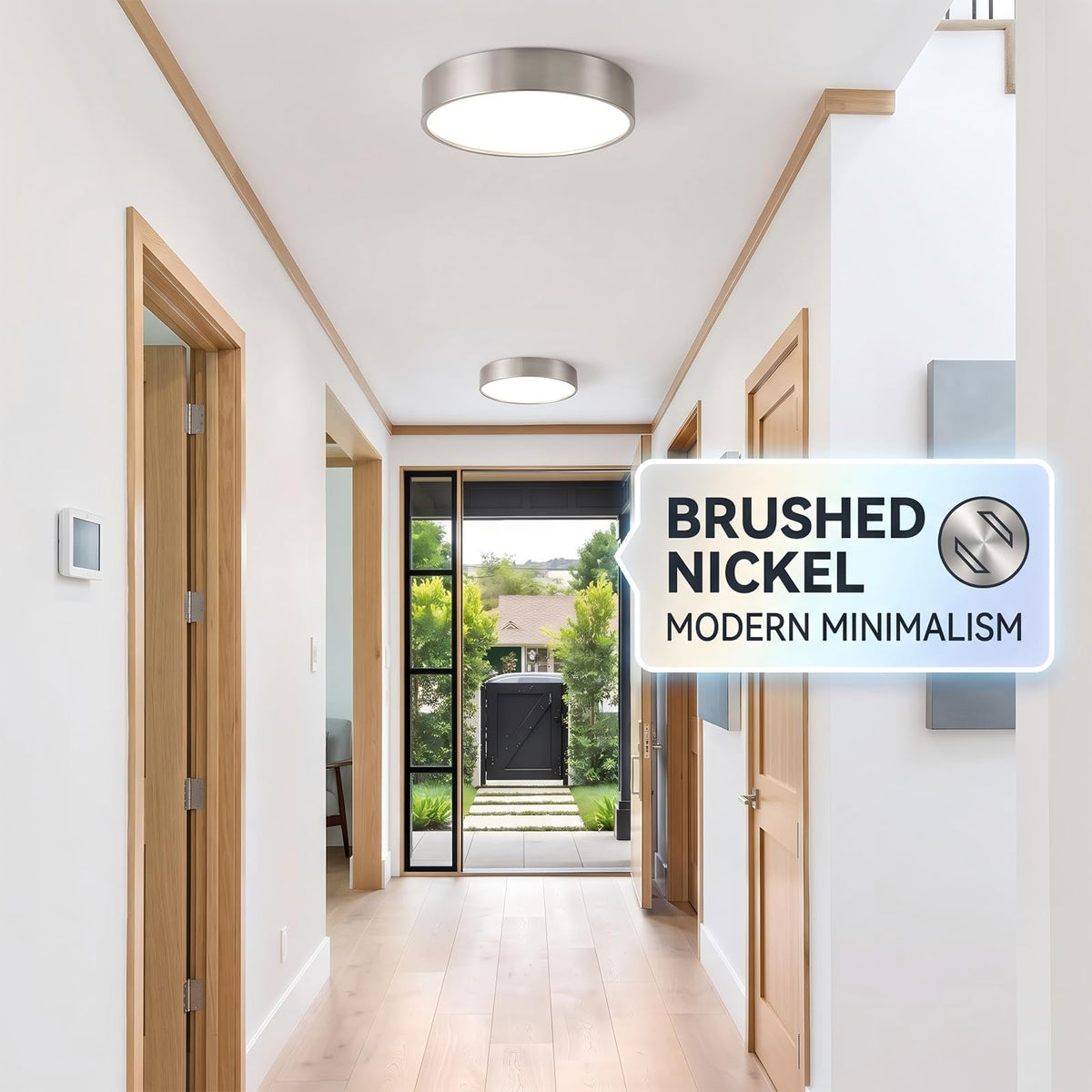 Flush Mount Ceiling Light (Satin Nickel)