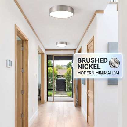 Flush Mount Ceiling Light (Satin Nickel)