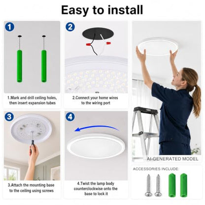 15 Inch LED Flush Mount Ceiling Light