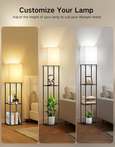 Floor Lamp with Shelves