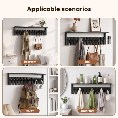 Coat Rack with 12 Hooks