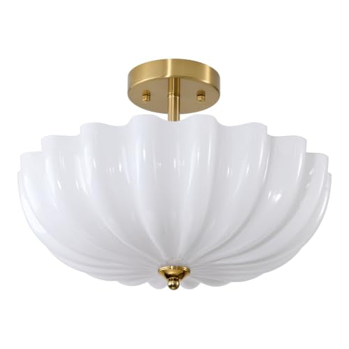 Milk Glass Schoolhouse Ceiling Light