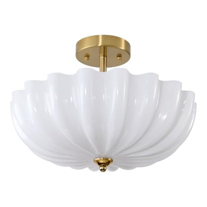 Milk Glass Schoolhouse Ceiling Light