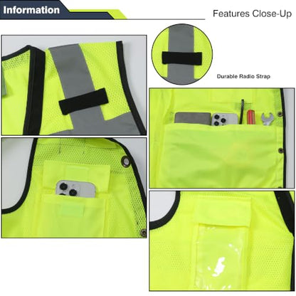 Safety Vest High Visibility Reflective Vest for Outdoor Work