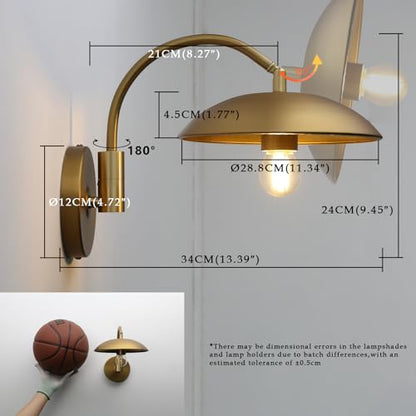 Modern Brass Wall Sconce Hardwired 2 Pack