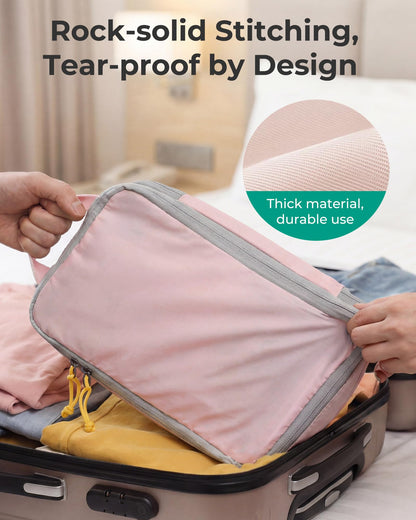 6 Set Compression Packing Cubes for Travel (Chocolate / Set of 6)