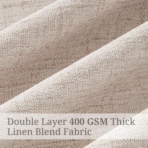 Pinch Pleated Blackout Linen Drapes 96 Inches Long 2 Panels (Linen / 50"W x 96"L (Pack of 2))