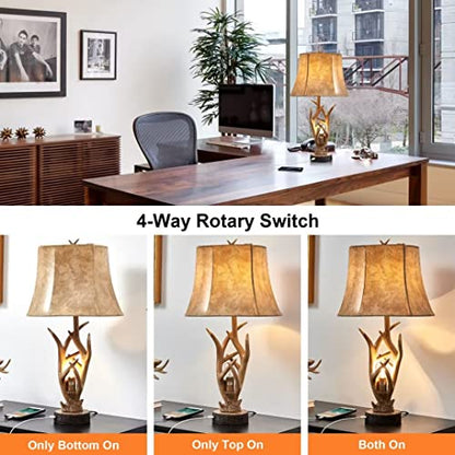 26" Rustic Antler Table Lamp