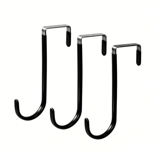 Over The Door Hooks 3 Pack Door Hanger Hooks with Rubber Liner