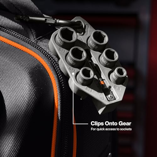 Grab-And-Go Impact Socket Sets, SAE and Metric, 20-Piece Set with Sleeves, Carabiners