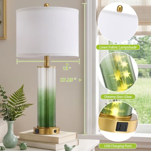 Glass Table Lamps for Bedroom Living Room
