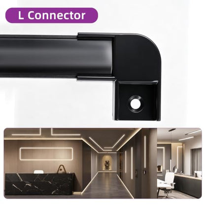 10 Pack LED Aluminum Channel U Shape LED Strip Diffuser Track with Black Cover Easy Installation