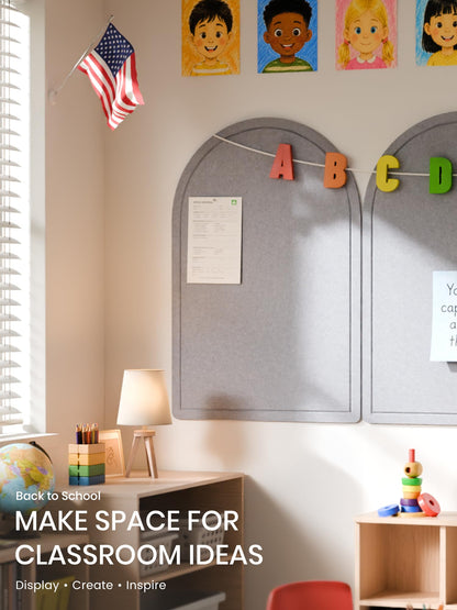Arched Felt Bulletin Board (Soft Gray)
