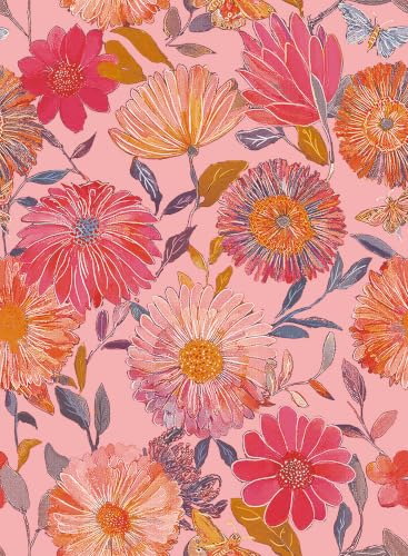 Wallpaper Peel and Stick Boho Floral Contact Paper Removable Self Adhesive Waterproof Wall Paper for Cabinets Bedroom Decorative