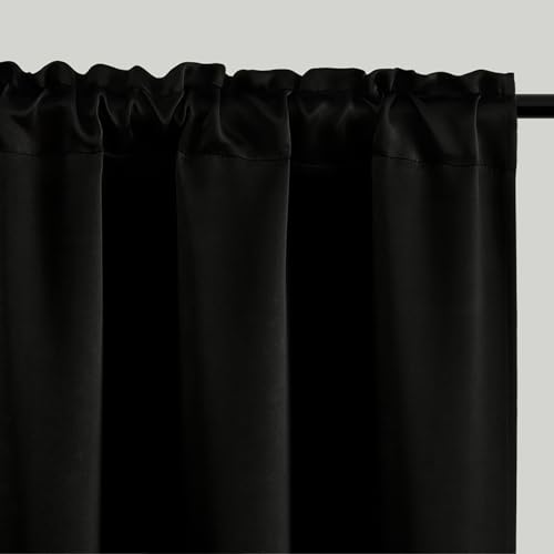 4 Panels Rod Pocket Blackout Window Curtains for Bedroom