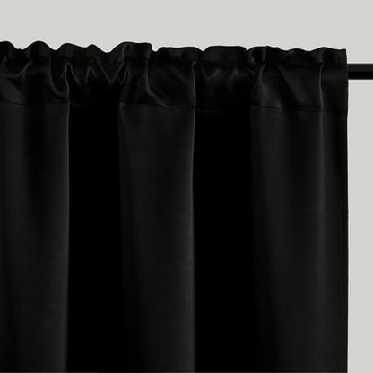 4 Panels Rod Pocket Blackout Window Curtains for Bedroom