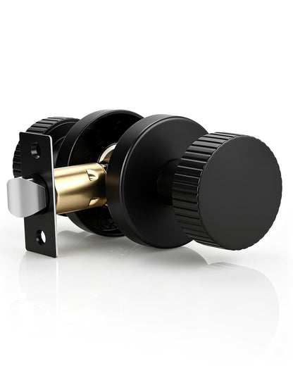 1 Pack Black Door Knobs Interior (Black)