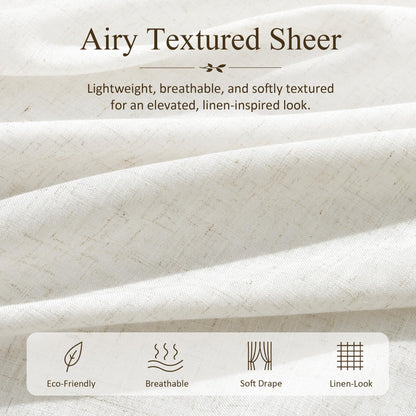 60 Inch Extra Wide Natural Linen Curtain 84 Inches Long 1 Panel (Natural / 60"W x 84"L (Pack of 1))