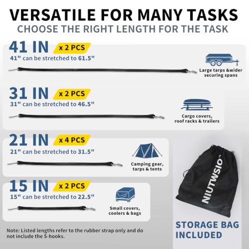 Bungee Cords with 304 Stainless Steel S Hooks