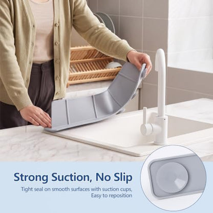 Silicone Water Splash Guard 28” 20" for Sink Front Edge & Behind Faucet