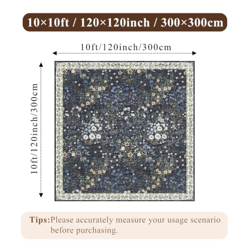 10x10 Square Area Rug Living Room (Blue / 10x10)