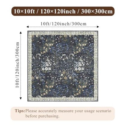 10x10 Square Area Rug Living Room (Blue / 10x10)