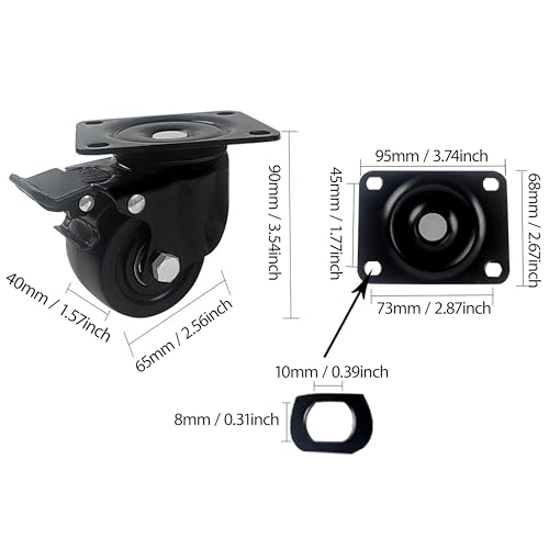 Heavy Duty Casters Set of 4 Casters Wheels