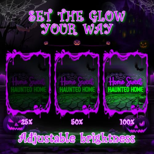 Home Sweet Haunted Home Halloween Neon Sign Haunted House Neon Led Sign (Home Sweet Haunted Home)