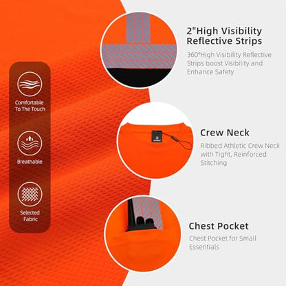 High Visibility Safety Reflective T Shirts for Men