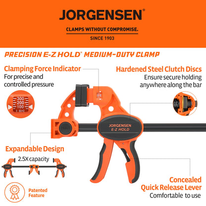 E-Z Hold 2-Pack 18" 300LBS Load Indicator Woodworking Bar Clamps (18 inch)