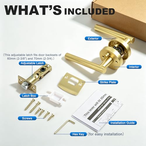 Privacy Door Handle with Lock (Matte Gold)