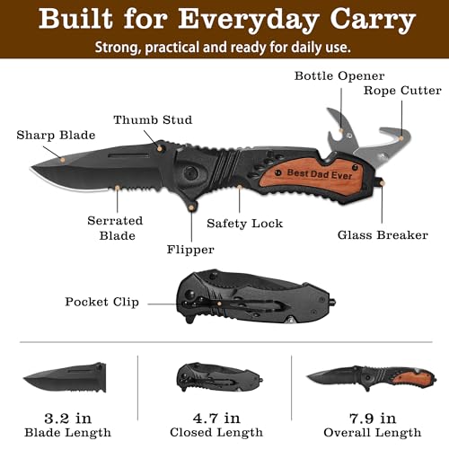 Engraved Pocket Knife Gift with Wooden Box