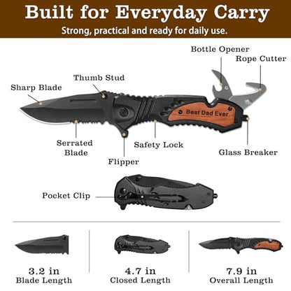 Engraved Pocket Knife Gift with Wooden Box